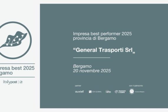 General Trasporti di Lazzaro Ventrone confermata Best Performer Bergamo 2025